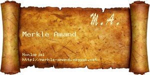 Merkle Amand névjegykártya